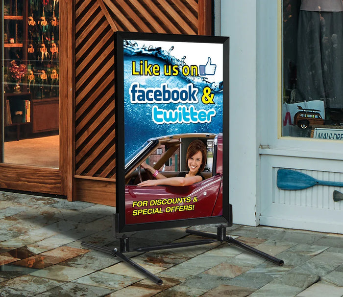 Like us on Facebook & Twitter Sign Insert - 28" x 44" - UnitedSign