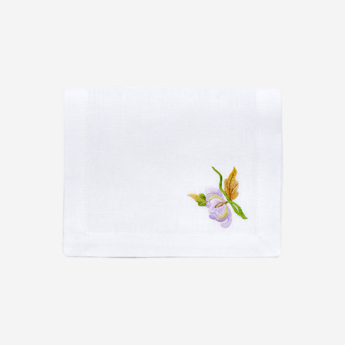Lilac Flower & Butterfly Cocktail Napkin - Set of 4
