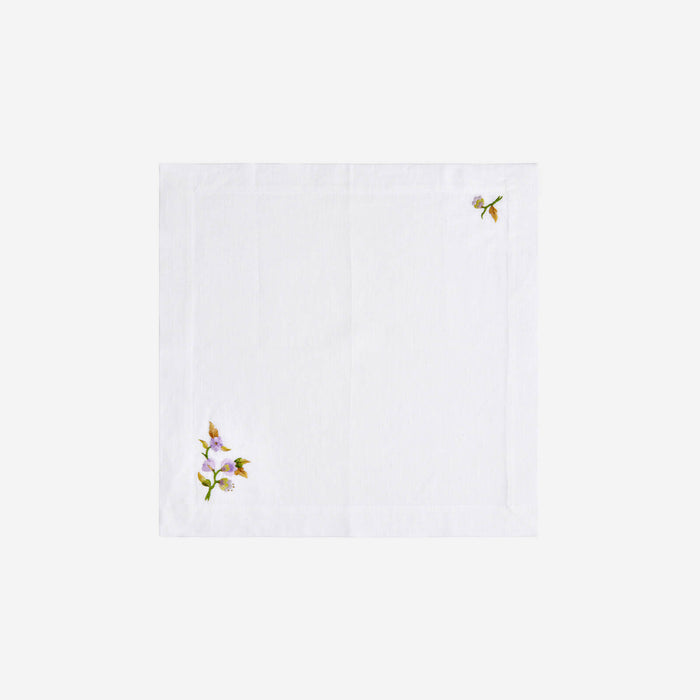 Lilac Flower & Butterfly Tea Napkin - Set of 2