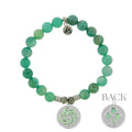 Limited Edition: Green Fire Agate Gemstone Bracelet with Journey Knot Sterling Silver Charm