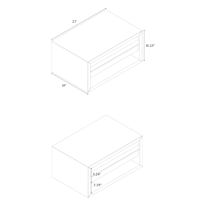 Marcel Open Shelf Floating Nightstand in Oak