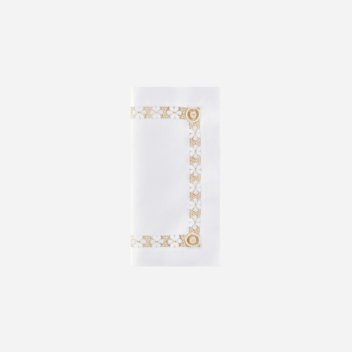 Margarita Hemstitch Gold Tea Napkin