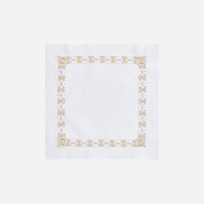 Margarita Hemstitch Gold Tea Napkin