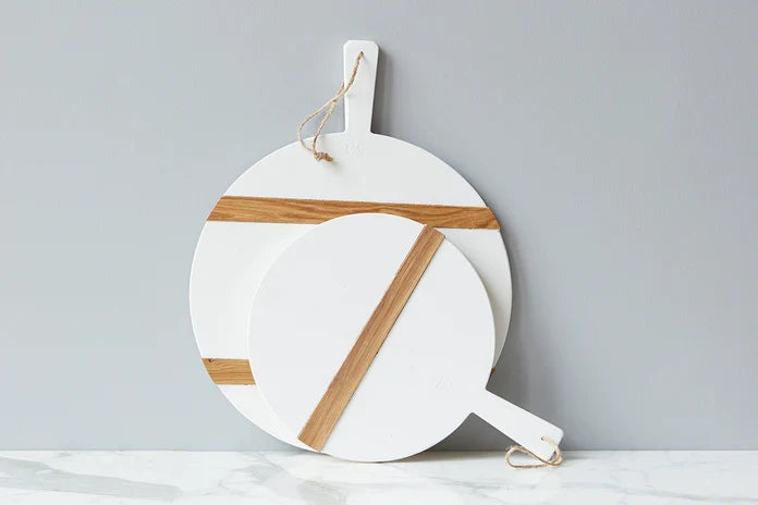 Medium White Round Charcuterie Board