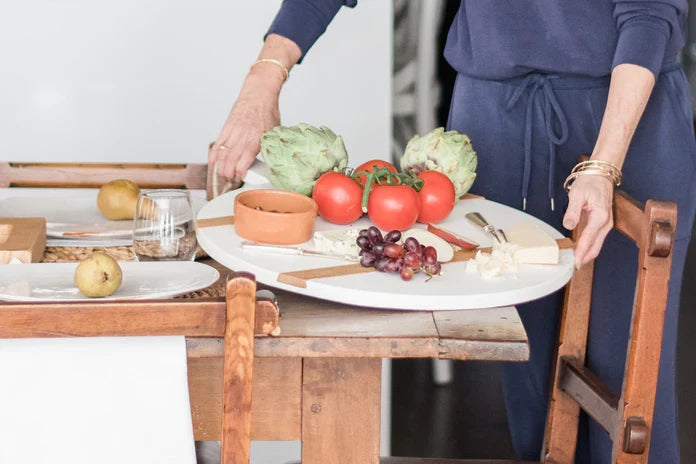 Medium White Round Charcuterie Board