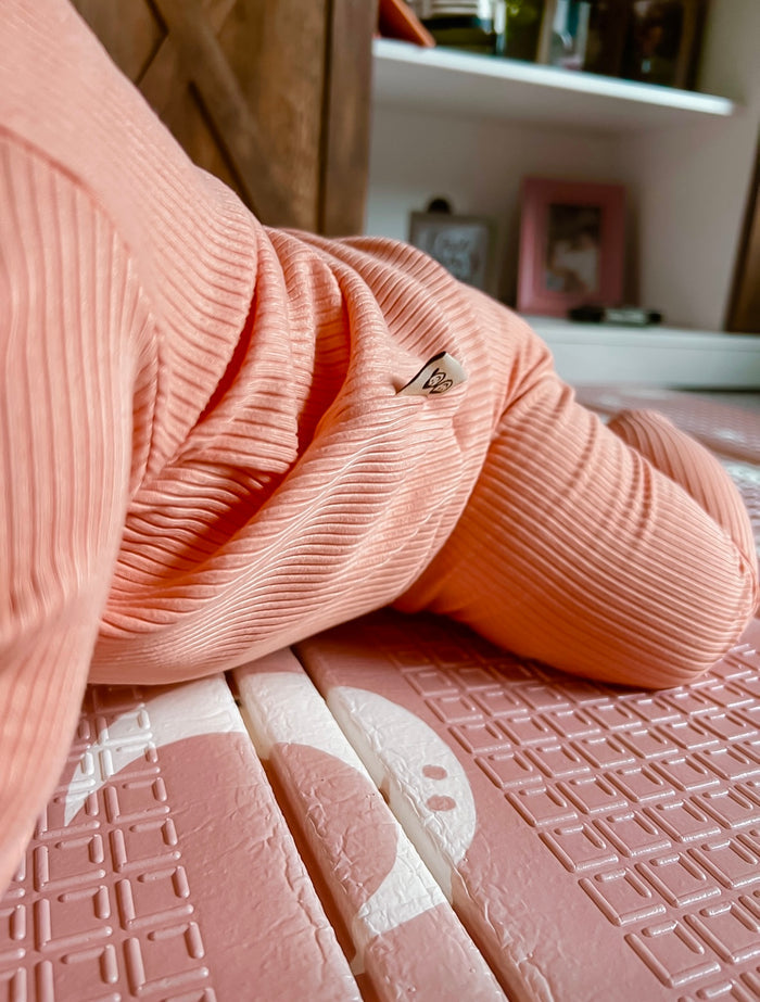 Melon Ribbed Lounge Set