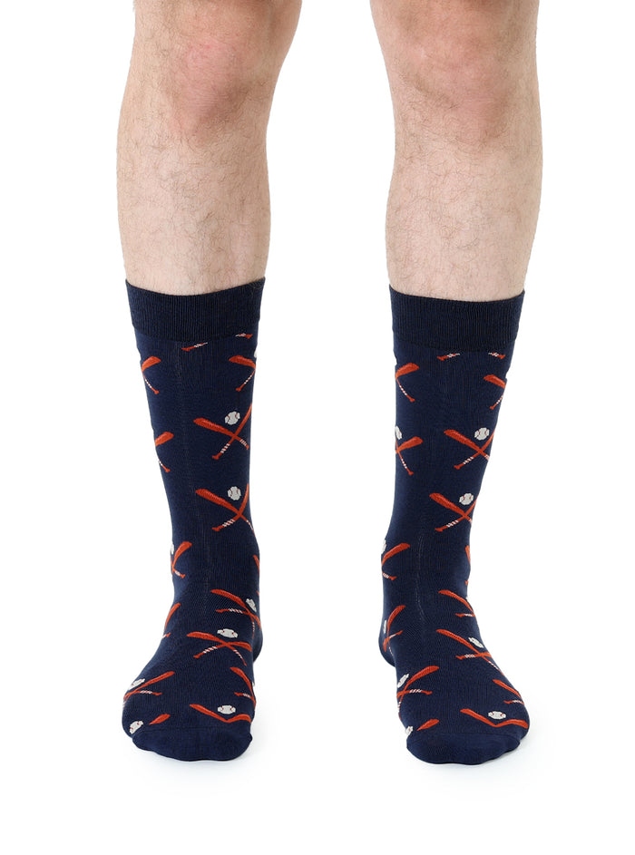 Men's Bamboo Crew Socks -Baseball