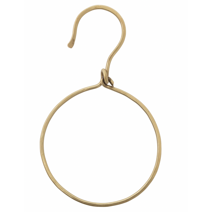 Metal Ring with Hook in Brass Finish
