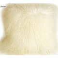 Mongolian Sheepskin Natural White Cushion 18" x 18"