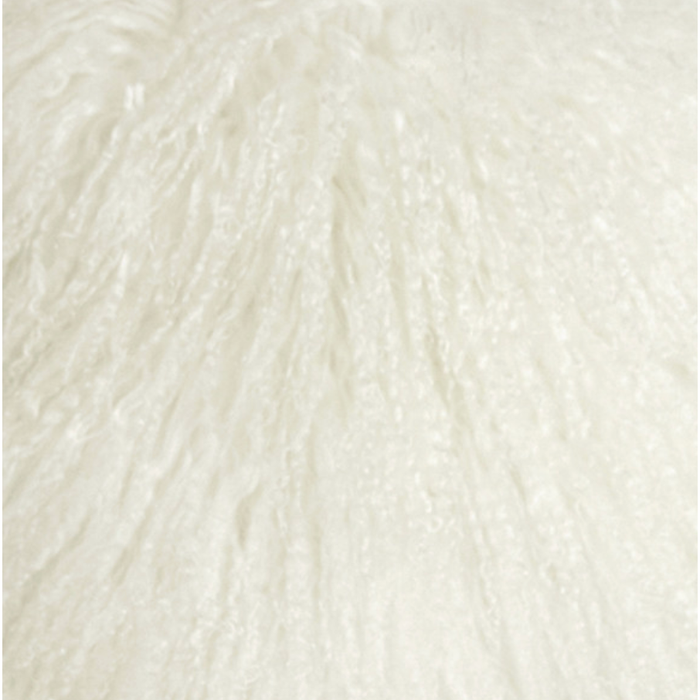 Mongolian Sheepskin Snow White Cushion 18" x 18"
