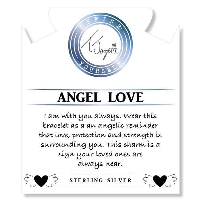 Moonstone Gemstone Bracelet with Angel Love Sterling Silver Charm