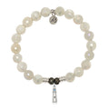 Moonstone Gemstone Bracelet with Lighthouse Sterling Silver Charm