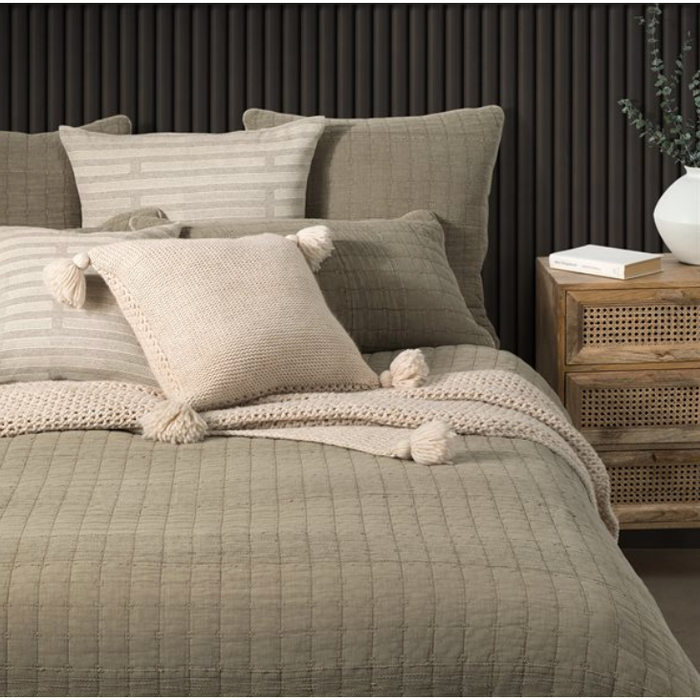 Moss Solid Taupe Coverlet