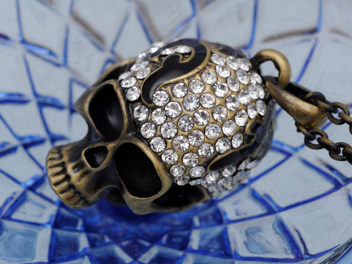 Moving Mandible Skull Head Pendant Necklace