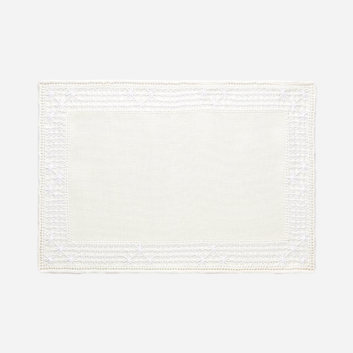 Mozzano Embroidered Placemat White