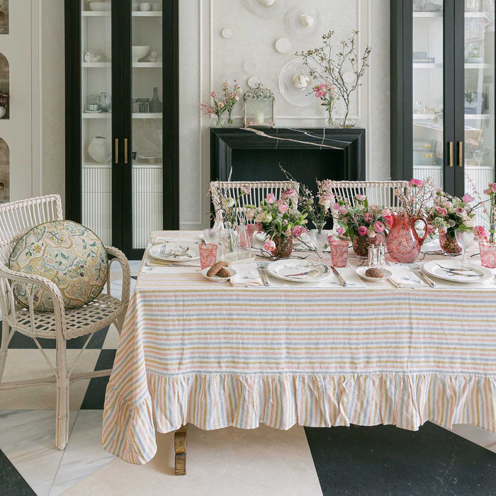 multi stripe table linen bonadea
