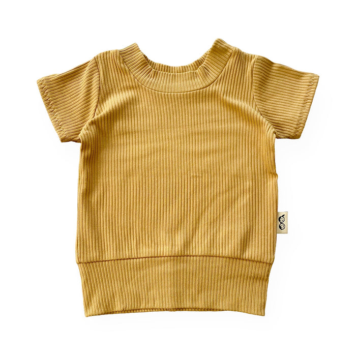 Mustard Ribbed Summer Lounge Top