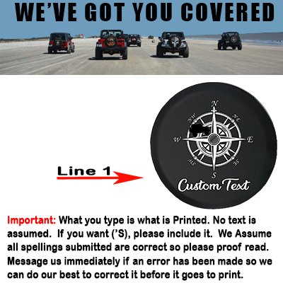 Nautical Compass Map American 4x4- Personalized Spare Tire Cover