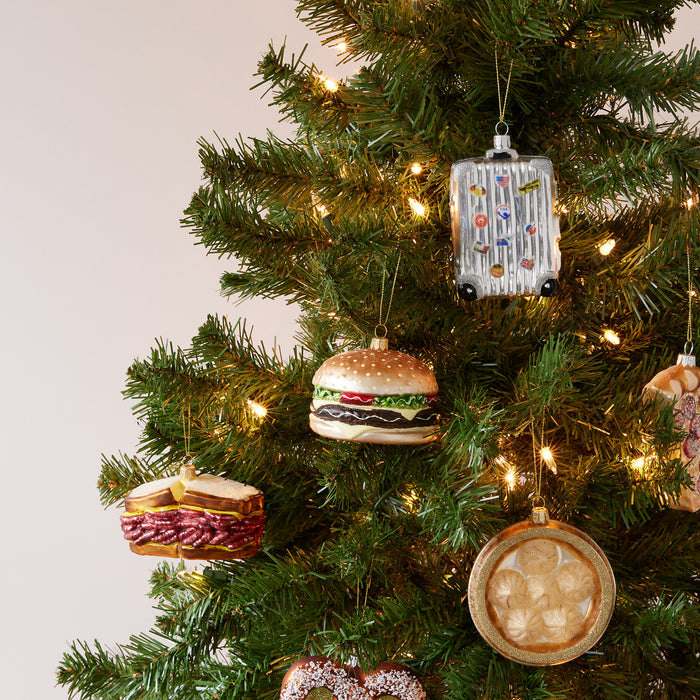 NYC Glass Holiday Ornament - Hamburger