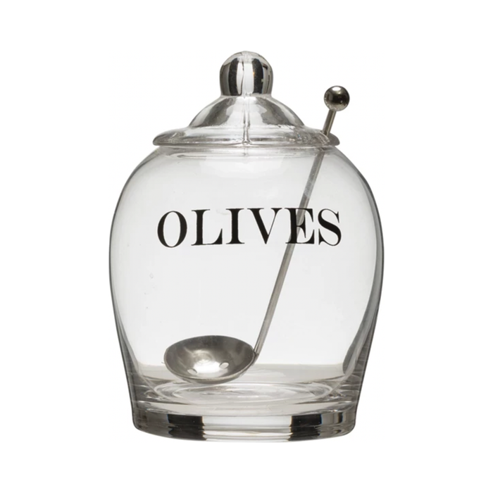 Olive Jar with Slotted Spoon