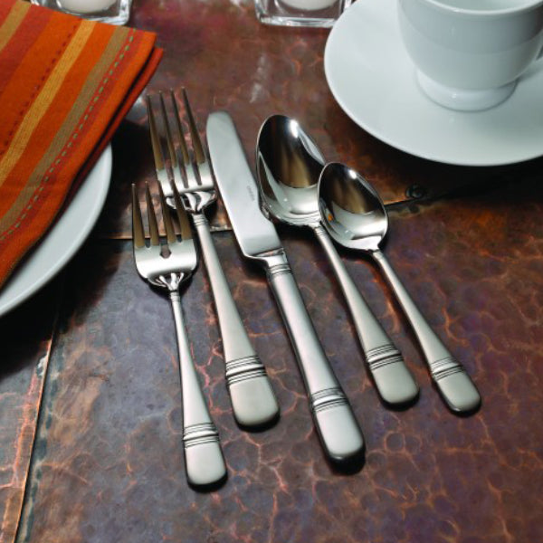 Oneida T045SDEF Satin Astragal 6 3/4" 18/10 Stainless Steel Extra Heavy Weight Oval Bowl Soup / Dessert Spoon - 12/Pack