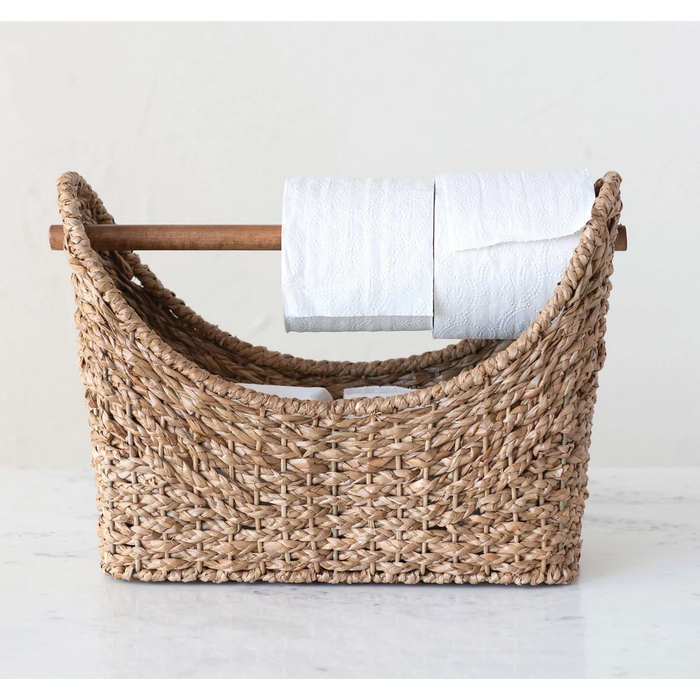 Oval Hand-Woven Toilet Paper Basket