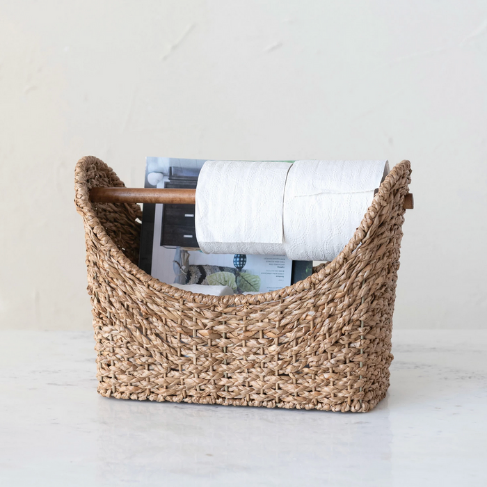 Oval Hand-Woven Toilet Paper Basket