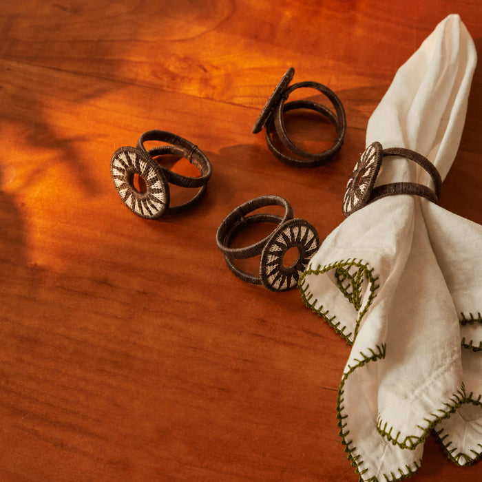 Pacifico Sol Napkin Ring Cafe - Set of 4