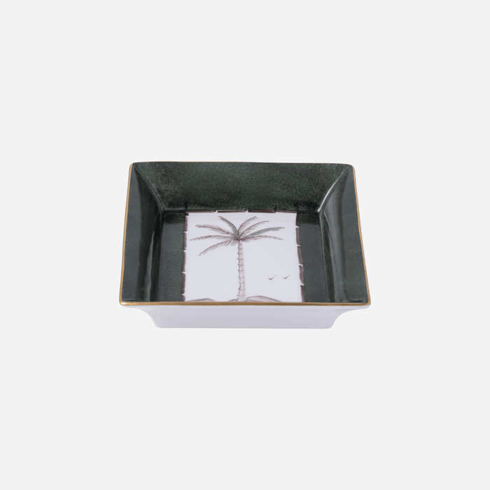 Palm Square Dish - Khaki Green