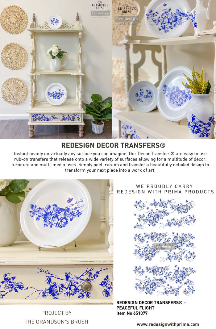 Peaceful Flight - Redesign with Prima Furniture Decor Transfer 24" x 35" - Piglet's Closet