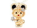 Pearl Bead Strand Daisy Flower Mouse Pendant Necklace