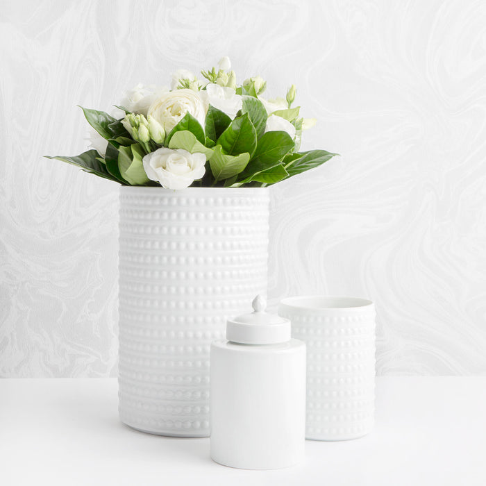 L'Objet Perlée White Vase - BONADEA