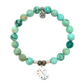 Peruvian Turquoise Gemstone Bracelet with Create Sterling Silver Charm