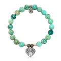 Peruvian Turquoise Gemstone Bracelet with Heart of Angels Sterling Silver Charm