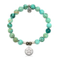 Peruvian Turquoise Gemstone Bracelet with Sand Dollar CZ Sterling Silver Charm