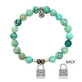 Peruvian Turquoise Gemstone Bracelet with Unbreakable Sterling Silver Charm