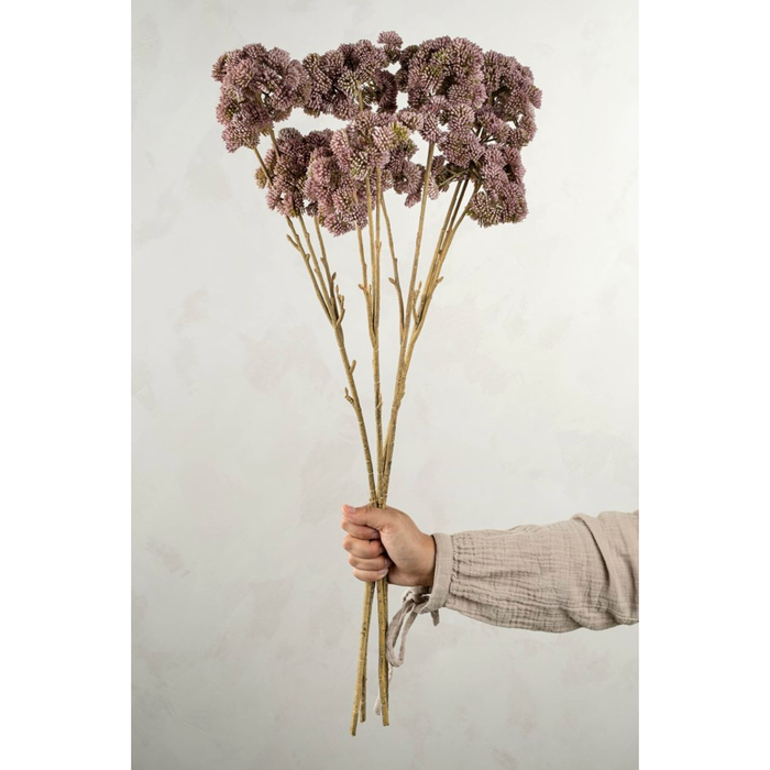 Pom Pom Floral Spray Mauve
