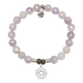 Prayers Collection: Mauve Jade Gemstone Bracelet with Prayers of Love Sterling Silver Charm