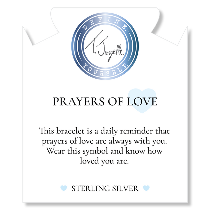 Prayers Collection: Mauve Jade Gemstone Bracelet with Prayers of Love Sterling Silver Charm