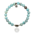 Prayers Collection: Robins Egg Agate Gemstone Bracelet with Prayers of Angels Sterling Silver Charm
