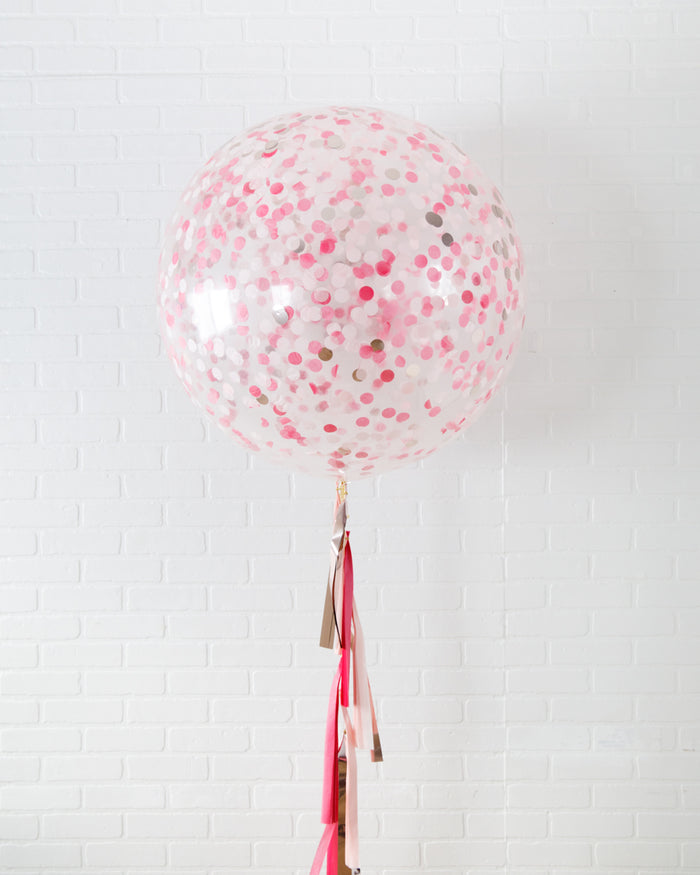 Pretty in Pink - Confetti Giant Balloon with Tassel