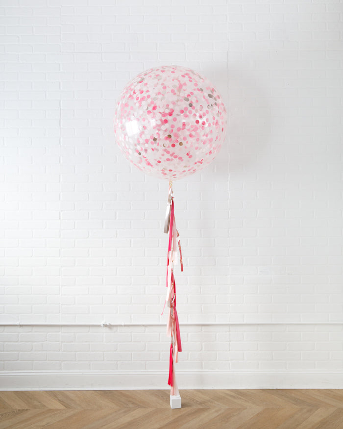 Pretty in Pink - Confetti Giant Balloon with Tassel