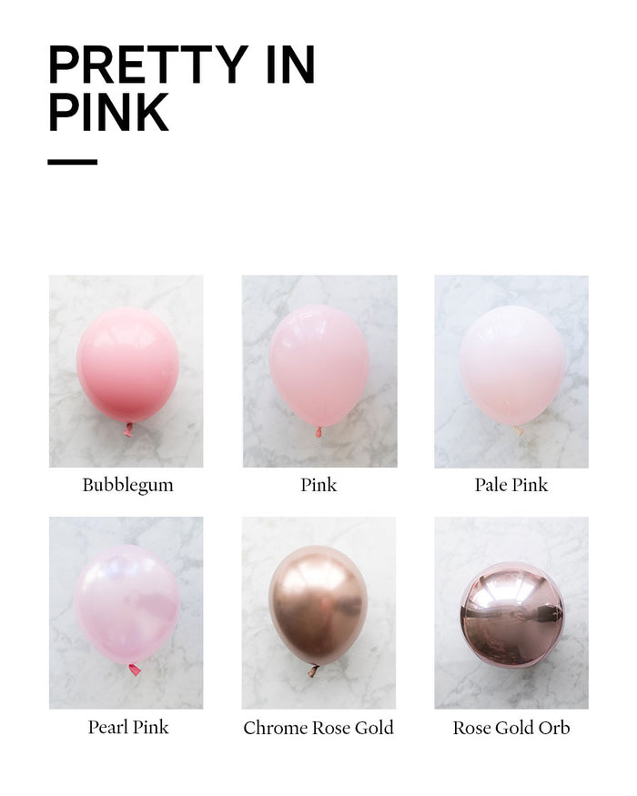Pretty in Pink - Orb and 11in Balloons - bouquet of 10
