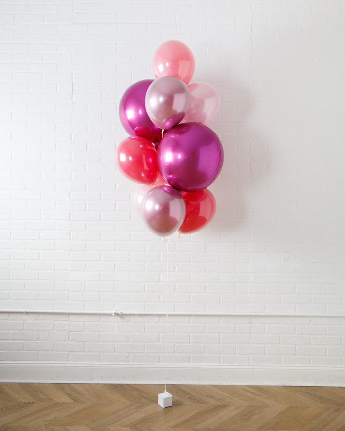 Pretty in Pink - Orb and 11in Balloons - bouquet of 10