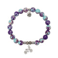 Purple Blue Jasper Gemstone Bracelet with Just Cruise Sterling Silver Charm