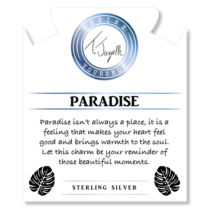 Purple Blue Jasper Gemstone Bracelet with Paradise Sterling Silver Charm