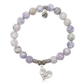 Purple Turquoise Gemstone Bracelet with Angel Love Sterling Silver Charm
