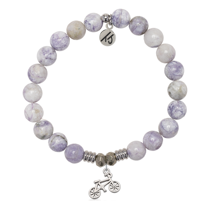 Purple Turquoise Gemstone Bracelet with Just Cruise Sterling Silver Charm