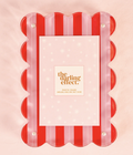 Rectangle Scalloped Acrylic Frame Peppermint Stripe