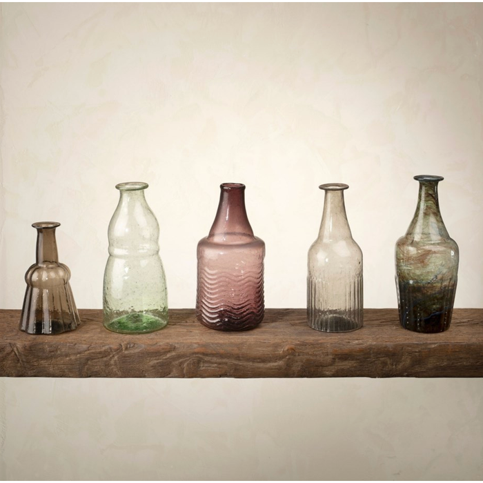 Recycled Glass Bottle Vase - Green